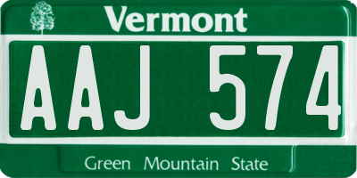 VT license plate AAJ574