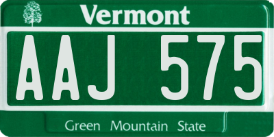 VT license plate AAJ575