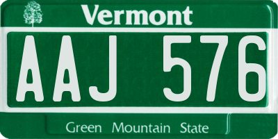 VT license plate AAJ576