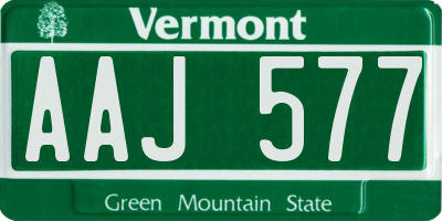 VT license plate AAJ577