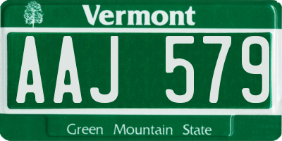 VT license plate AAJ579