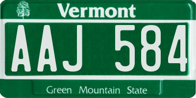 VT license plate AAJ584