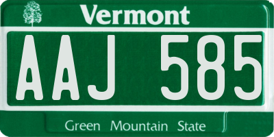 VT license plate AAJ585