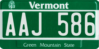 VT license plate AAJ586