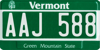 VT license plate AAJ588