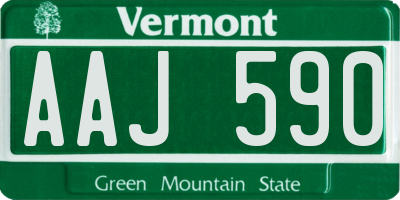 VT license plate AAJ590