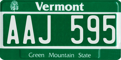 VT license plate AAJ595