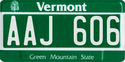 VT license plate AAJ606