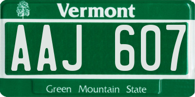 VT license plate AAJ607