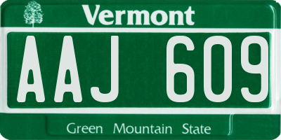 VT license plate AAJ609