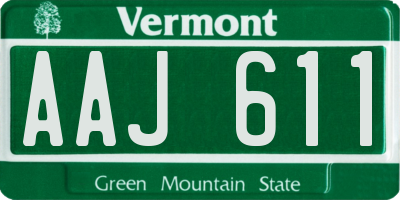 VT license plate AAJ611