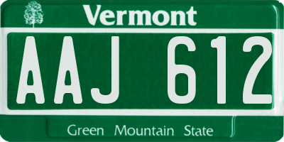 VT license plate AAJ612