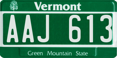 VT license plate AAJ613