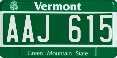 VT license plate AAJ615