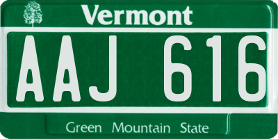 VT license plate AAJ616