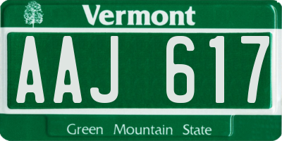 VT license plate AAJ617