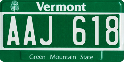 VT license plate AAJ618