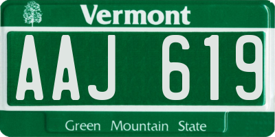 VT license plate AAJ619