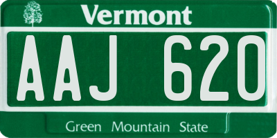 VT license plate AAJ620