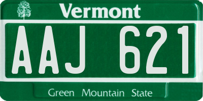 VT license plate AAJ621