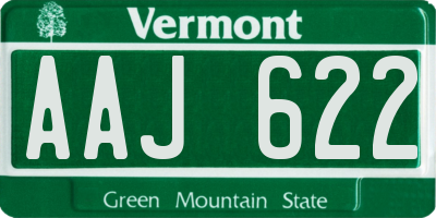 VT license plate AAJ622