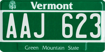 VT license plate AAJ623