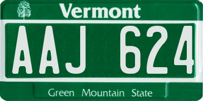 VT license plate AAJ624