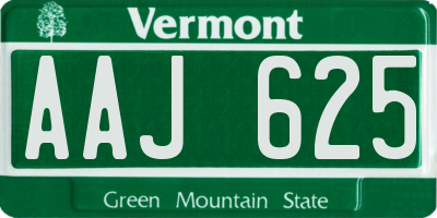 VT license plate AAJ625