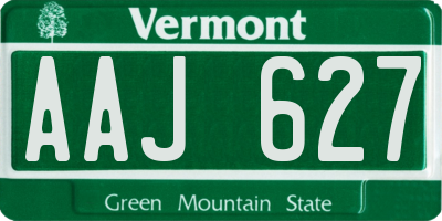 VT license plate AAJ627