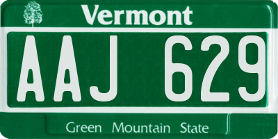 VT license plate AAJ629