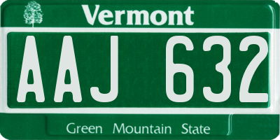 VT license plate AAJ632