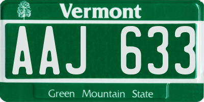 VT license plate AAJ633