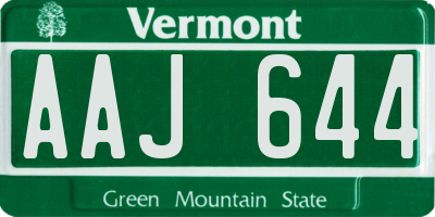 VT license plate AAJ644