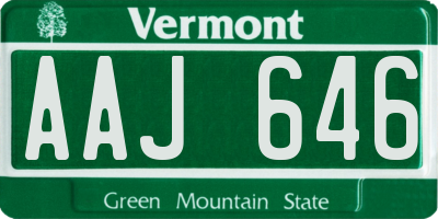 VT license plate AAJ646