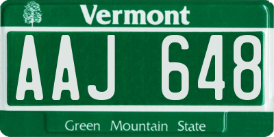 VT license plate AAJ648