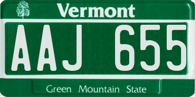 VT license plate AAJ655