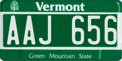 VT license plate AAJ656