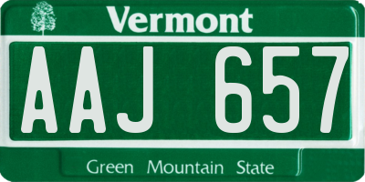 VT license plate AAJ657