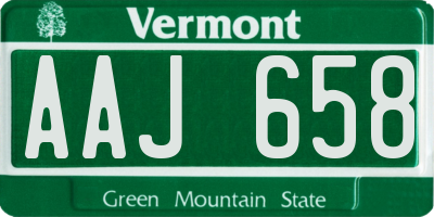 VT license plate AAJ658