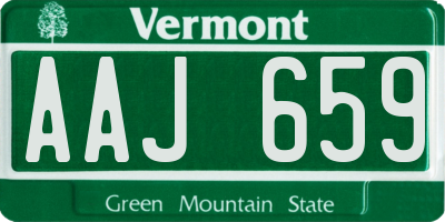 VT license plate AAJ659