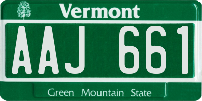 VT license plate AAJ661