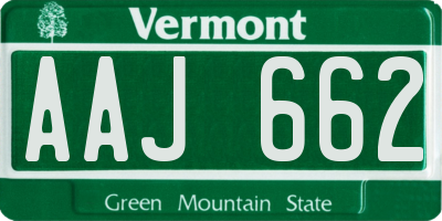 VT license plate AAJ662