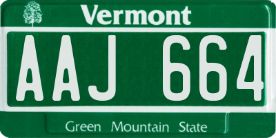 VT license plate AAJ664