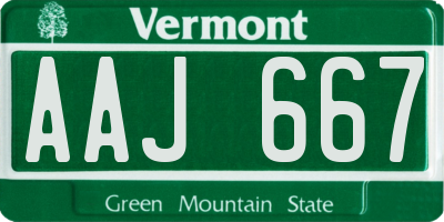 VT license plate AAJ667