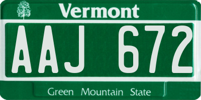 VT license plate AAJ672