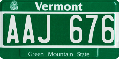 VT license plate AAJ676