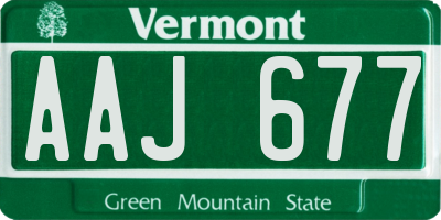 VT license plate AAJ677