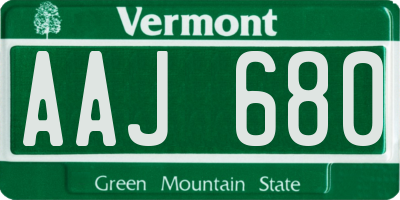 VT license plate AAJ680