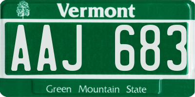 VT license plate AAJ683