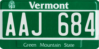 VT license plate AAJ684